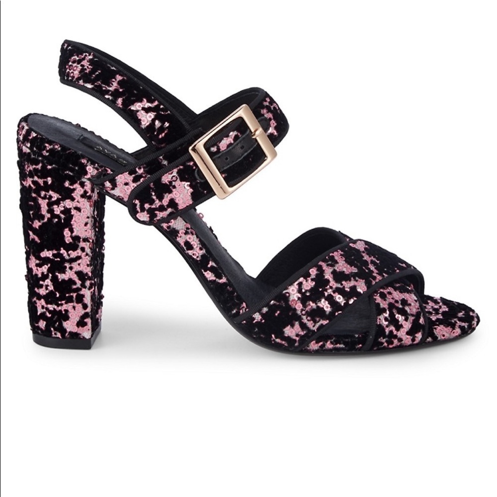 Sequined Velvet Sandals